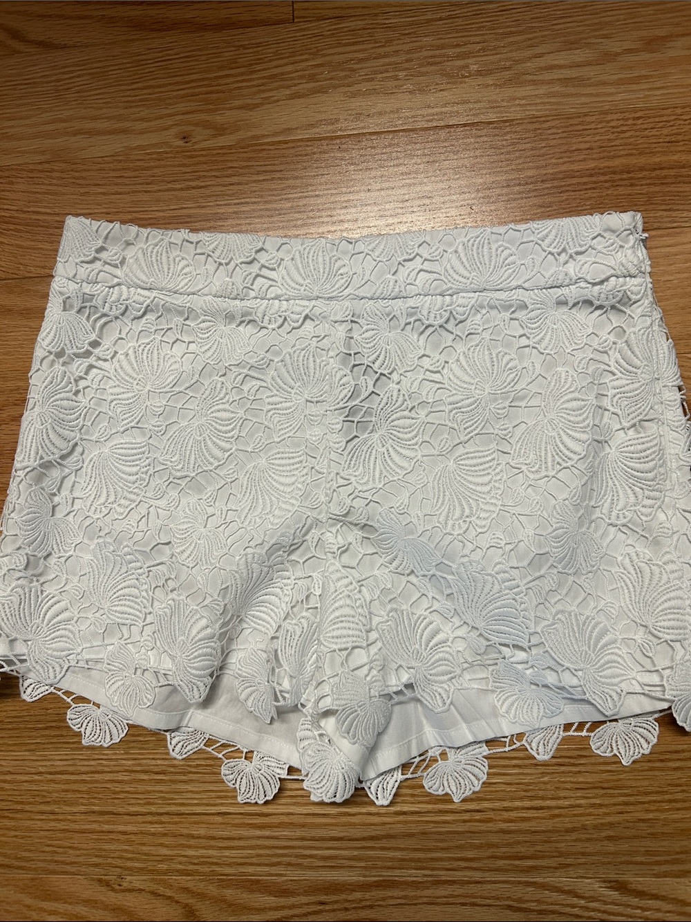 Ann Taylor White Lace High-Waist Shorts